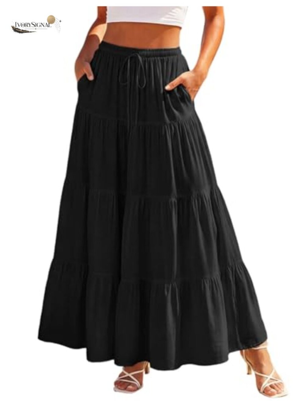 Tiered Renaissance Maxi Skirt with Pockets